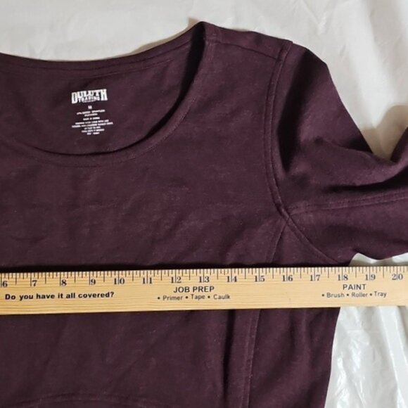 Duluth Trading Co Women's Medium Long Sleeve Casual Burgundy Dress w/Zip Pocket - Picture 11 of 15